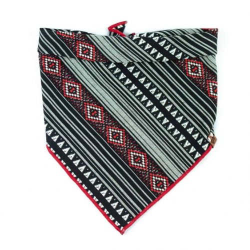 Red and Black Bohemian Geometric Patterned Dog Bandana