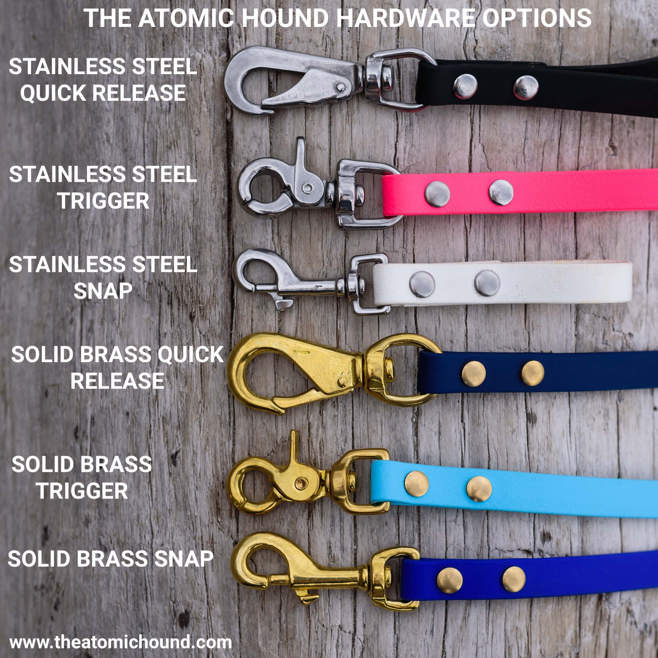 58 Biothane 2 Handle Leash D-Ring at Handle Assortment of Colors Widths & Lengths Available
