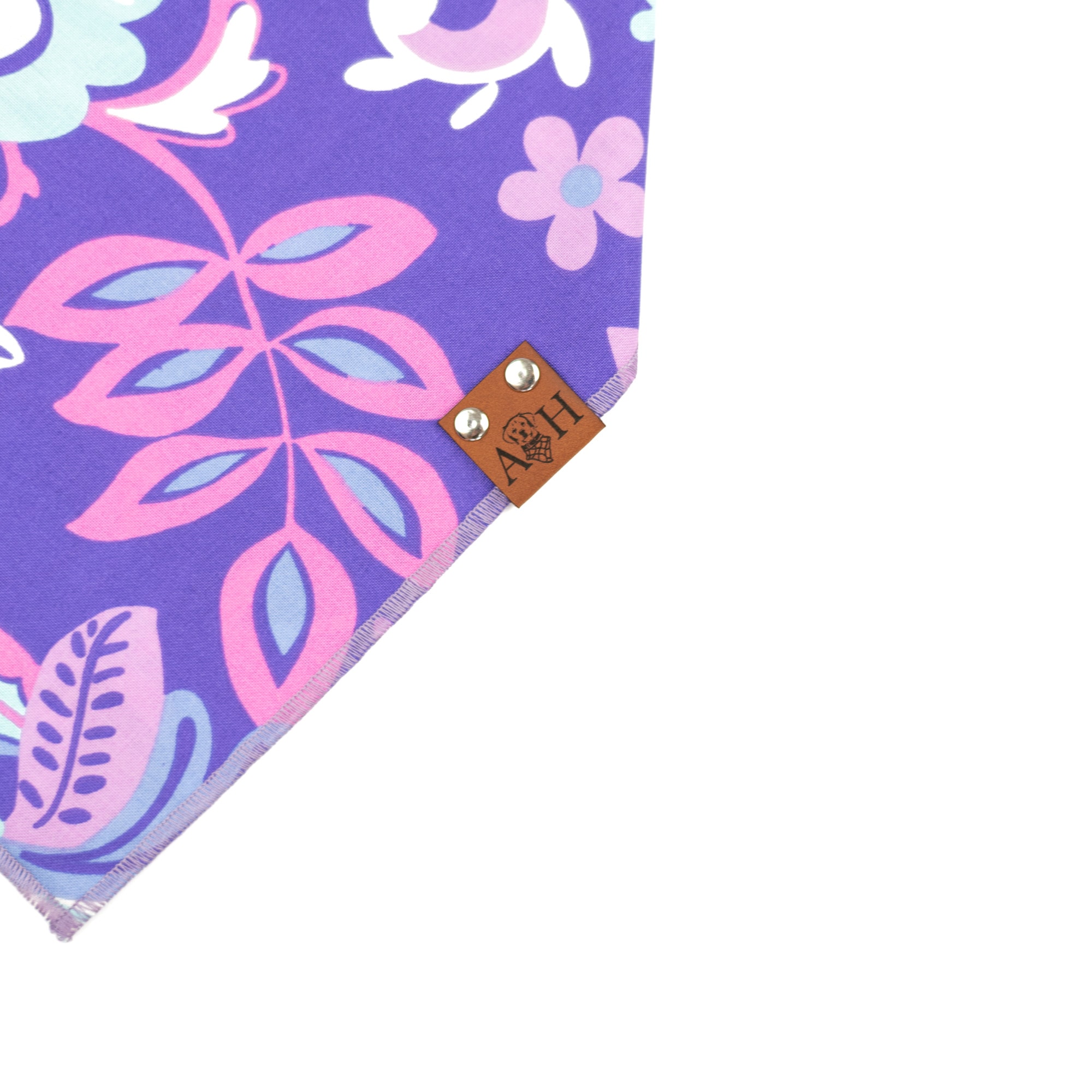 Purple, Pink and Light Blue floral dog bandana