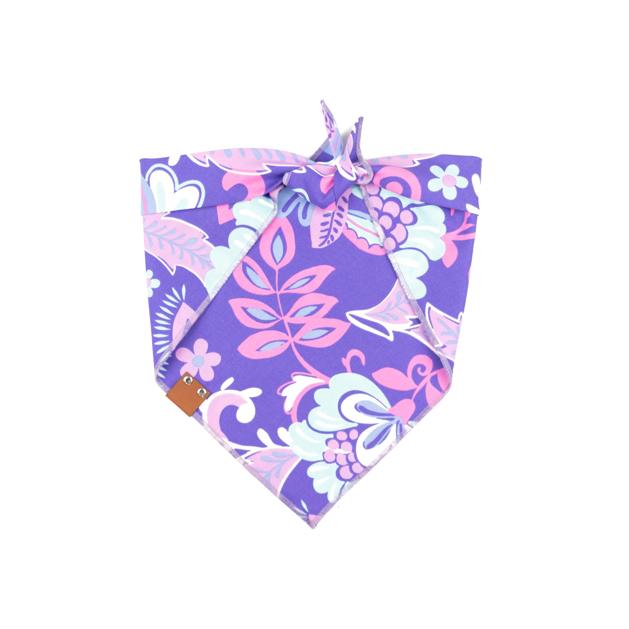 Purple, Pink and Light Blue floral dog bandana
