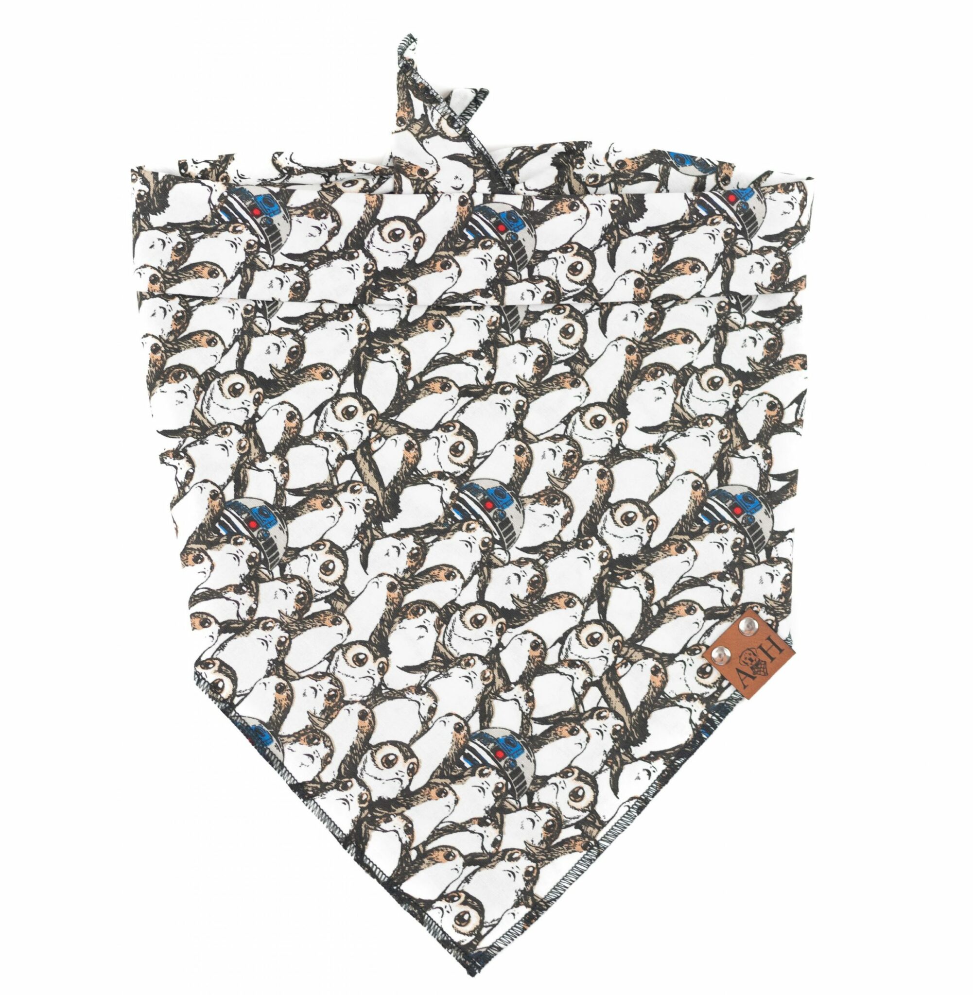 Porg Bandana with grey, brown and white Star Wars porg characters