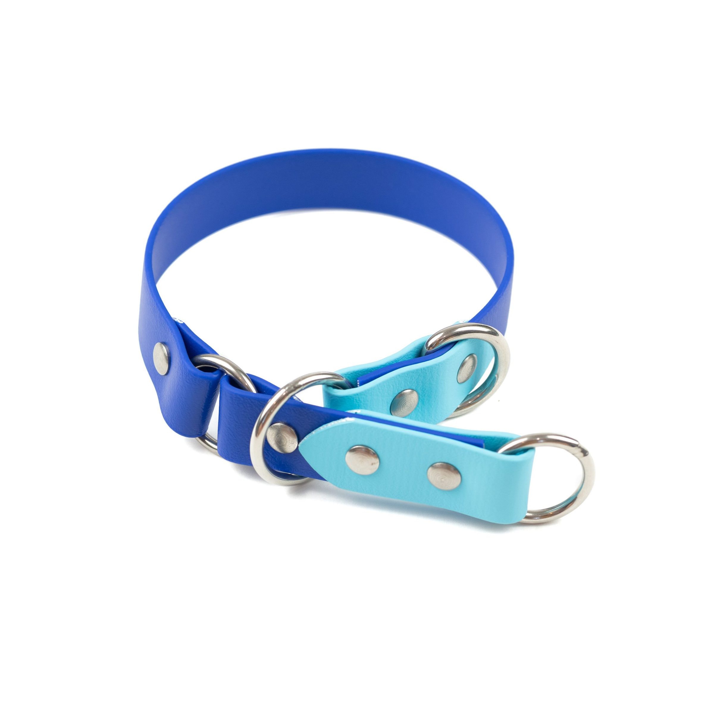Blue tone 1" o-ring limited slip collar make from biothane