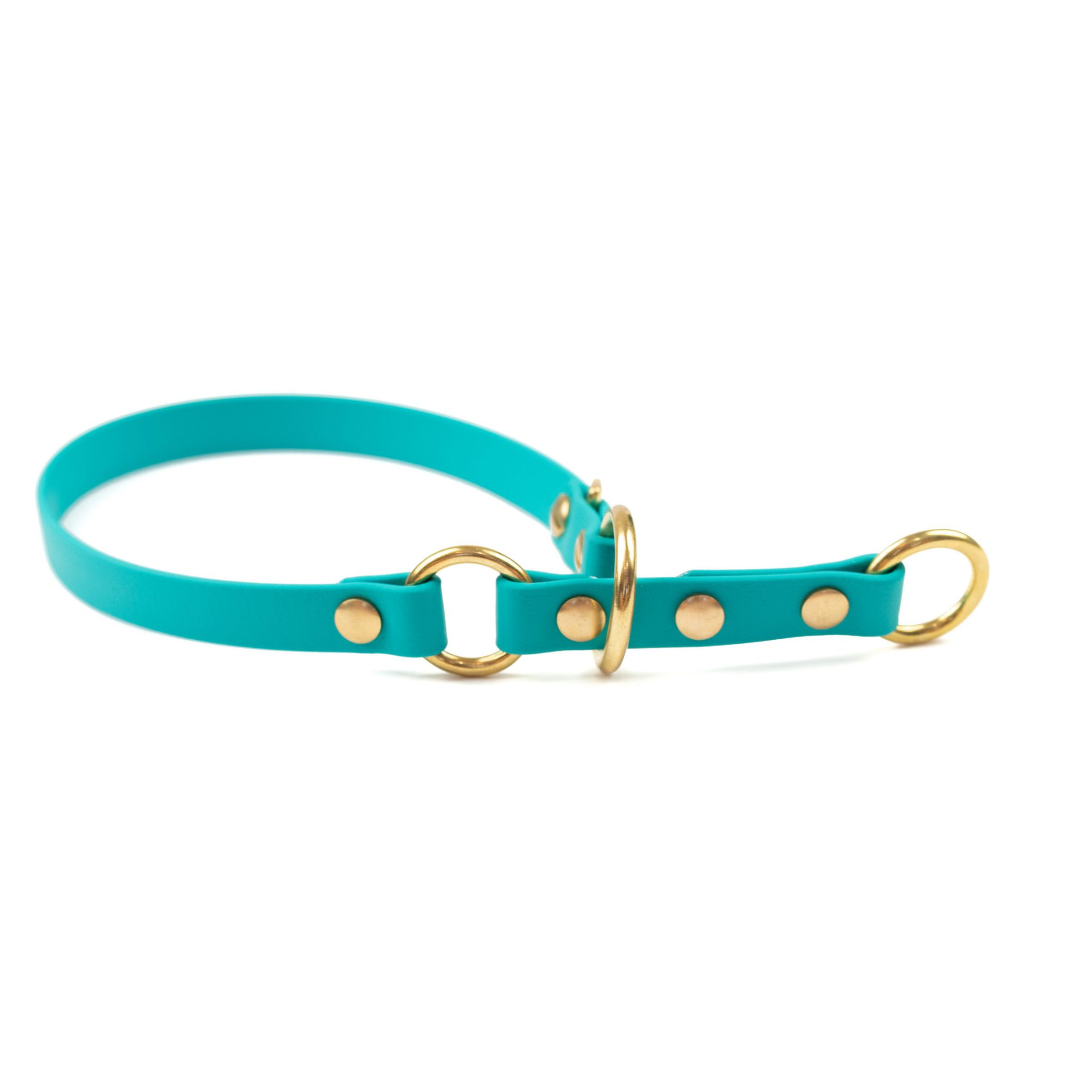 Teal and brass 5/8" o-ring limited slip collar