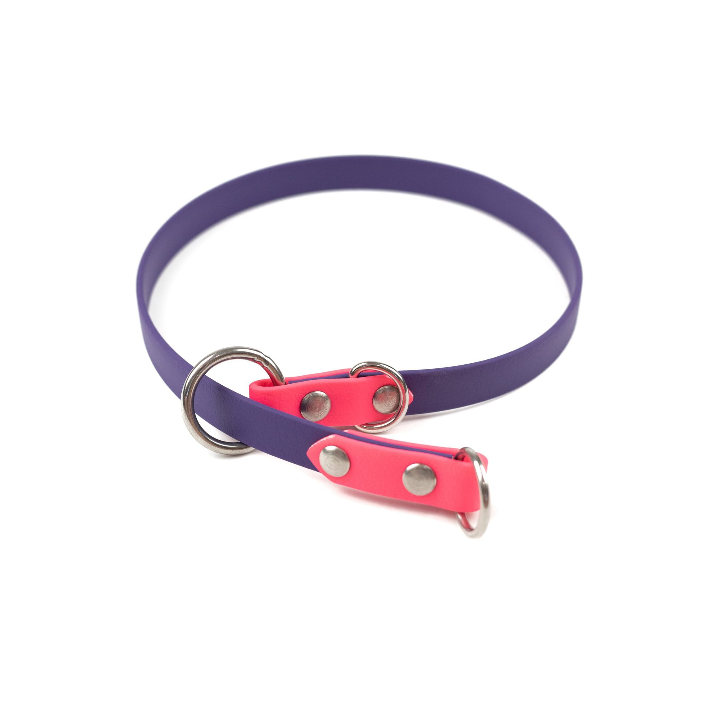 Purple and pink slip collar