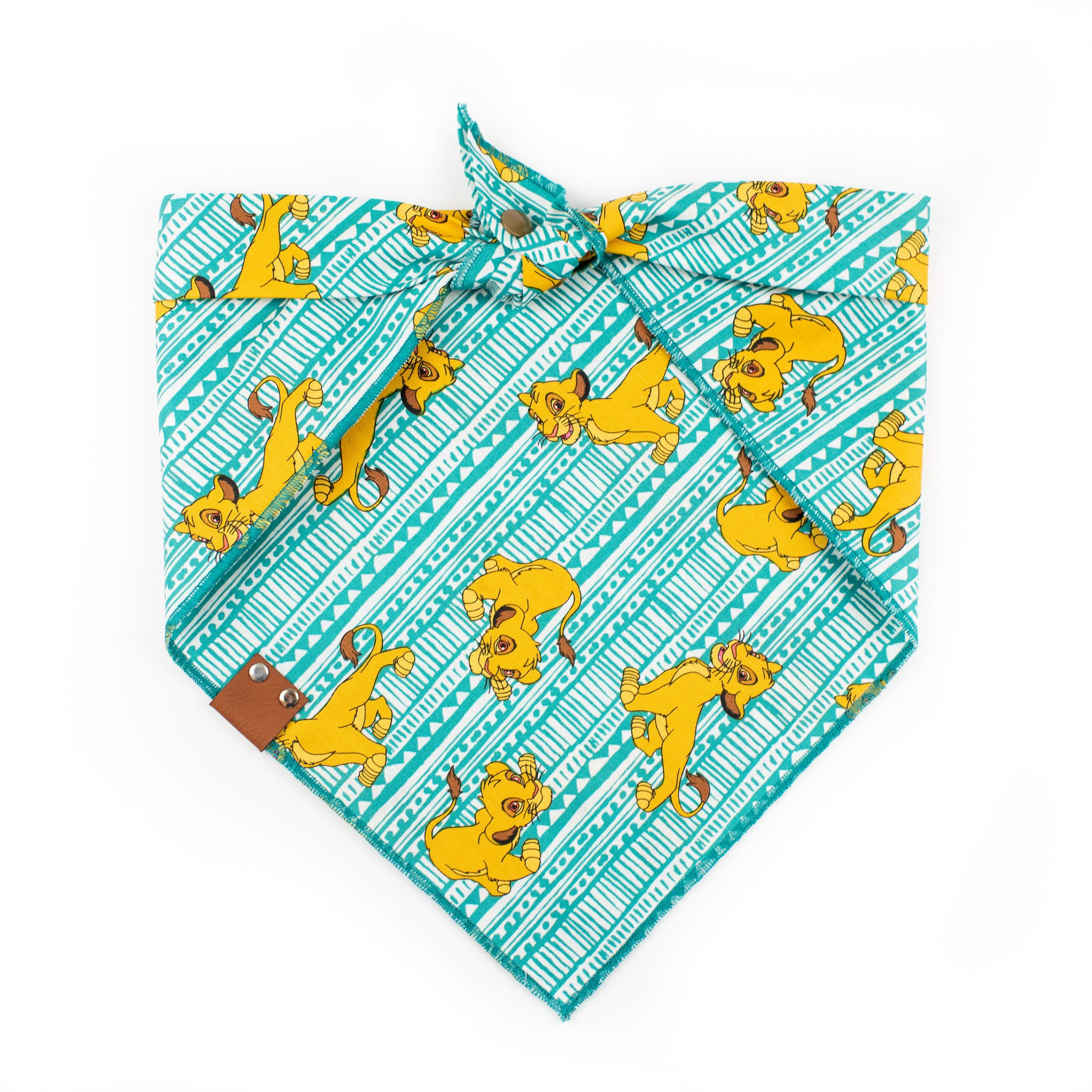 simba teal and yellow dog bandana