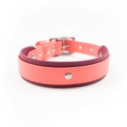 Coral and Burgundy 1.5" Layered Adventure Dog Collar